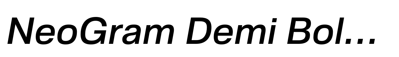 NeoGram Demi Bold Italic